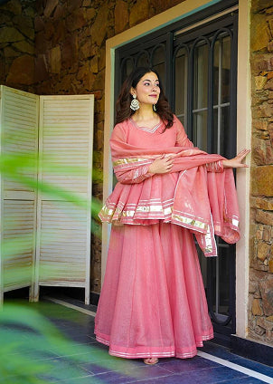 Royal Elegance Tabby Organza Sharara Set